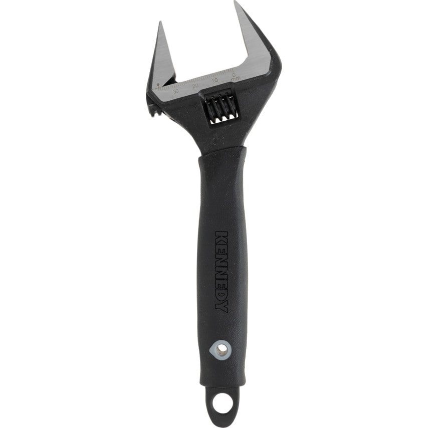 Wide Jaw Adjustable Spanner, Steel, 8in./200mm Length, 38mm Jaw Capacity