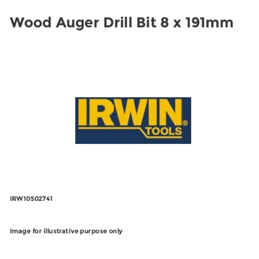 Wood Auger Drill Bit 8 x 191mm