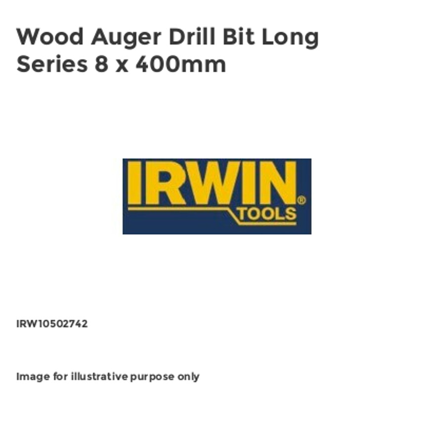 Wood Auger Drill Bit Long Series 8 x 400mm IRW10502742