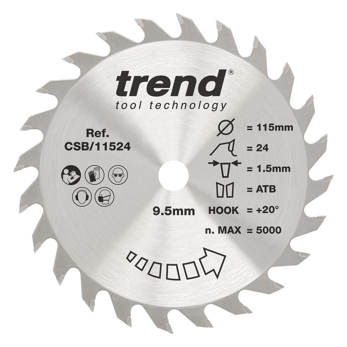 Wood Circular Saw Blade 115mm x 9.5mm x 24T