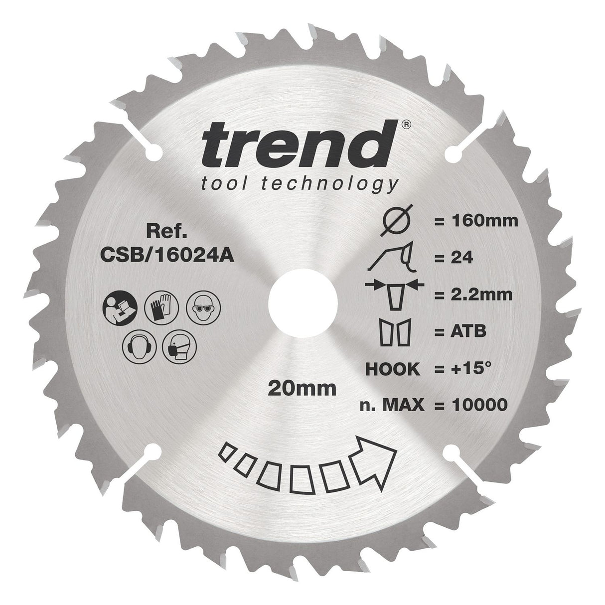 Wood Circular Saw Blade 160mm x 20mm x 24T - CSB/16024A
