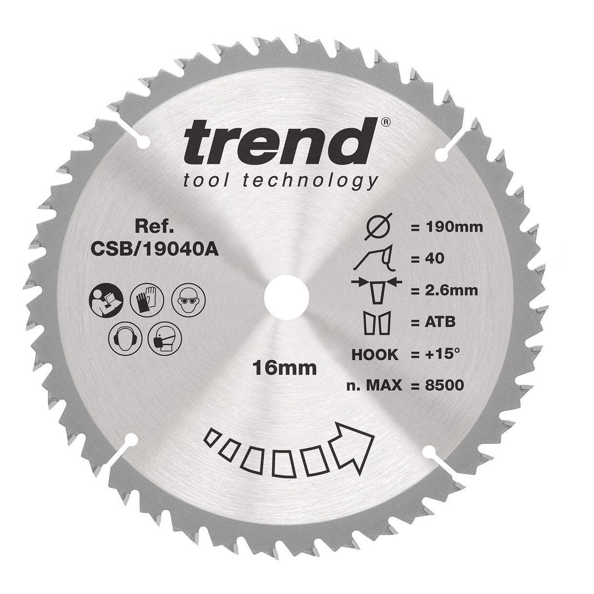 Wood Circular Saw Blade 190mm x 16mm x 40T