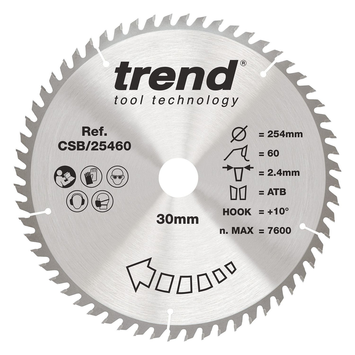 Wood Circular Saw Blade 254mm x 30mm x 60T