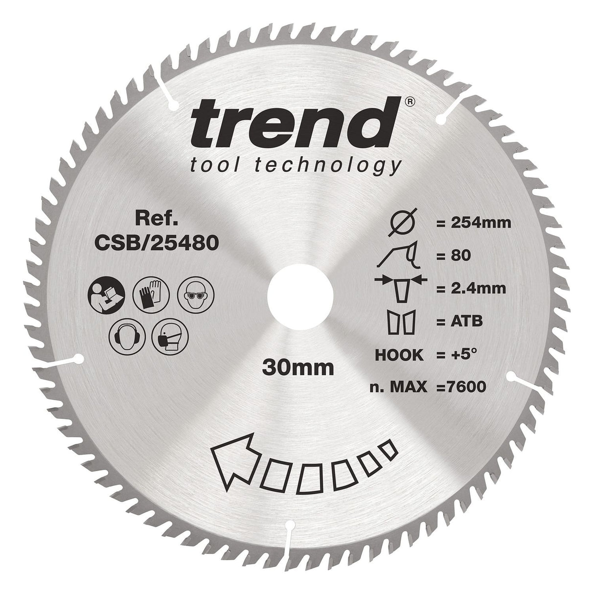Wood Circular Saw Blade 254mm x 30mm x 80T