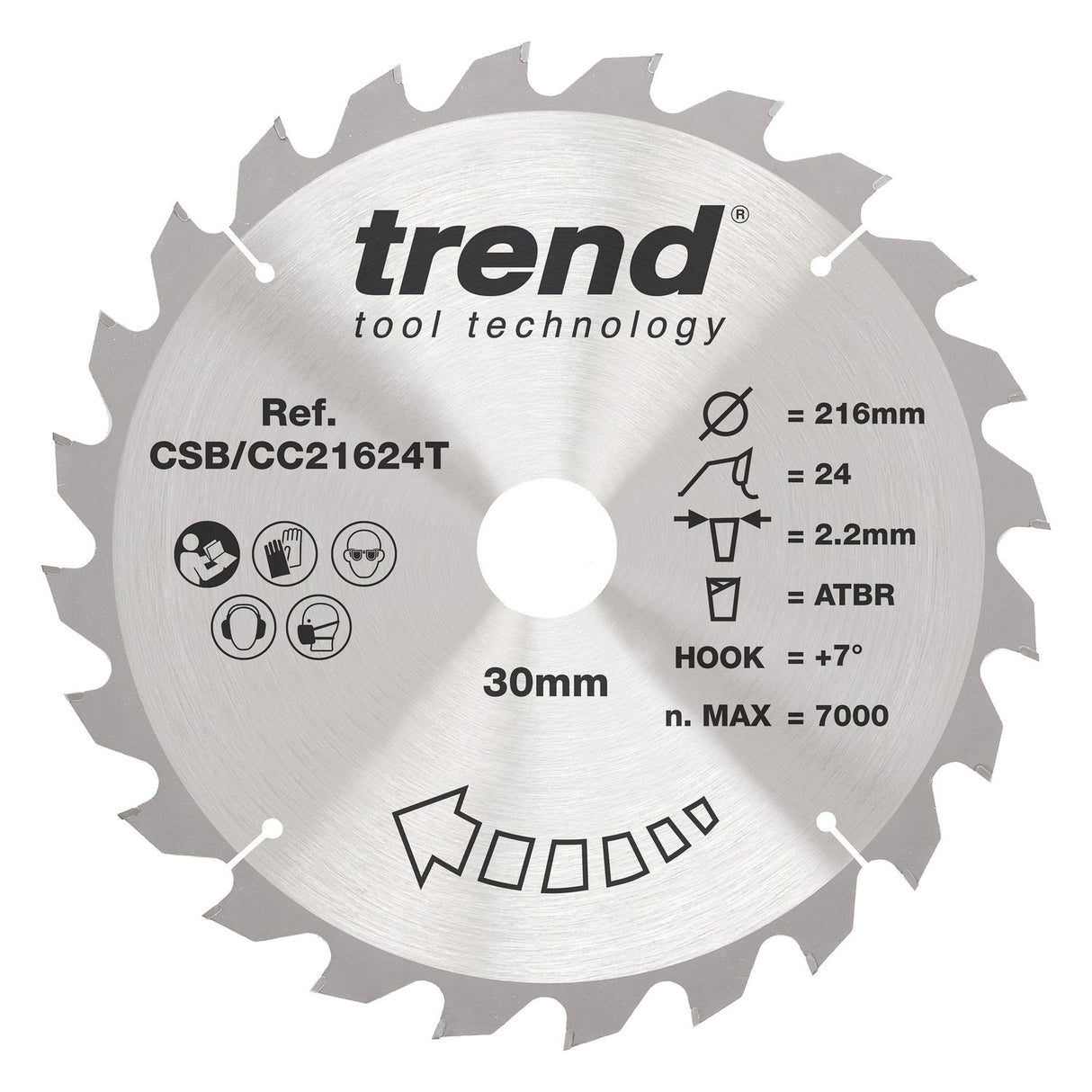 Wood Cordless Atbr Mitre Saw Blade 216mm x 30mm x 24T