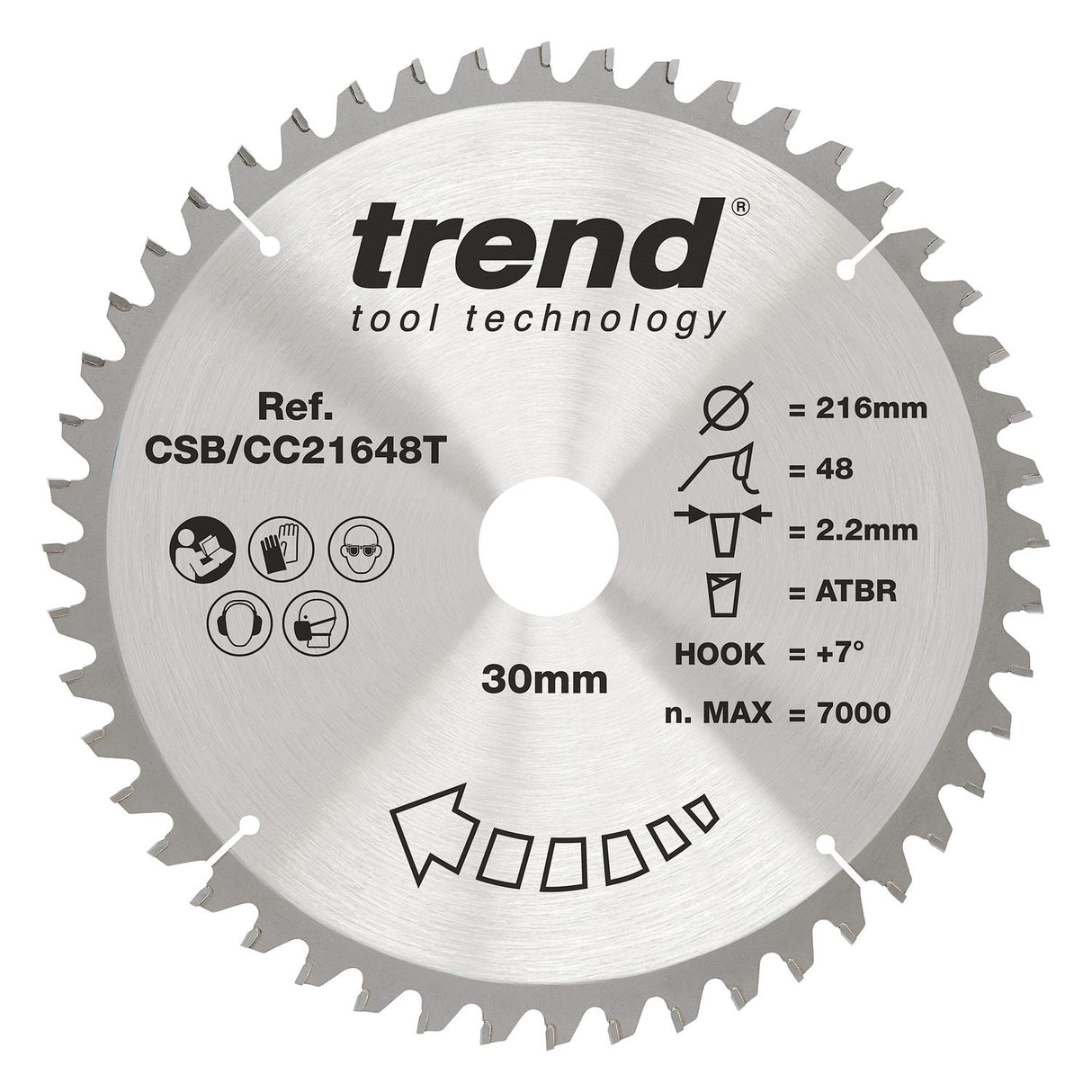 Wood Cordless Atbr Mitre Saw Blade 216mm x 30mm x 48T
