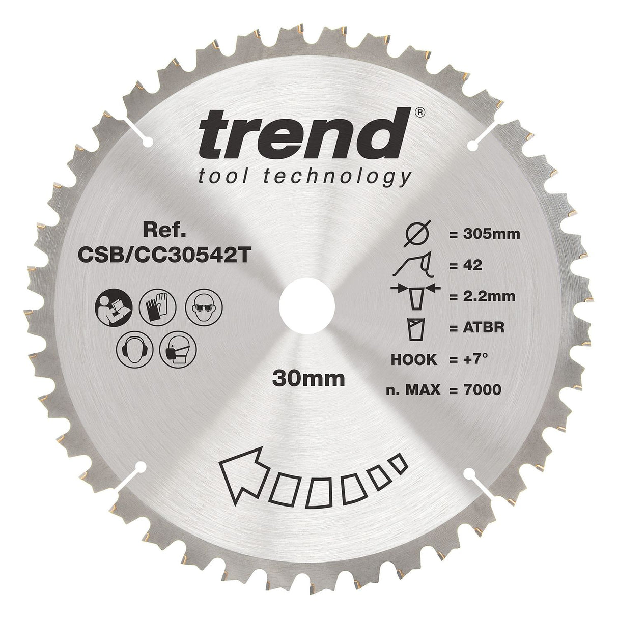 Wood Cordless Atbr Mitre Saw Blade 305mm x 30mm x 42T