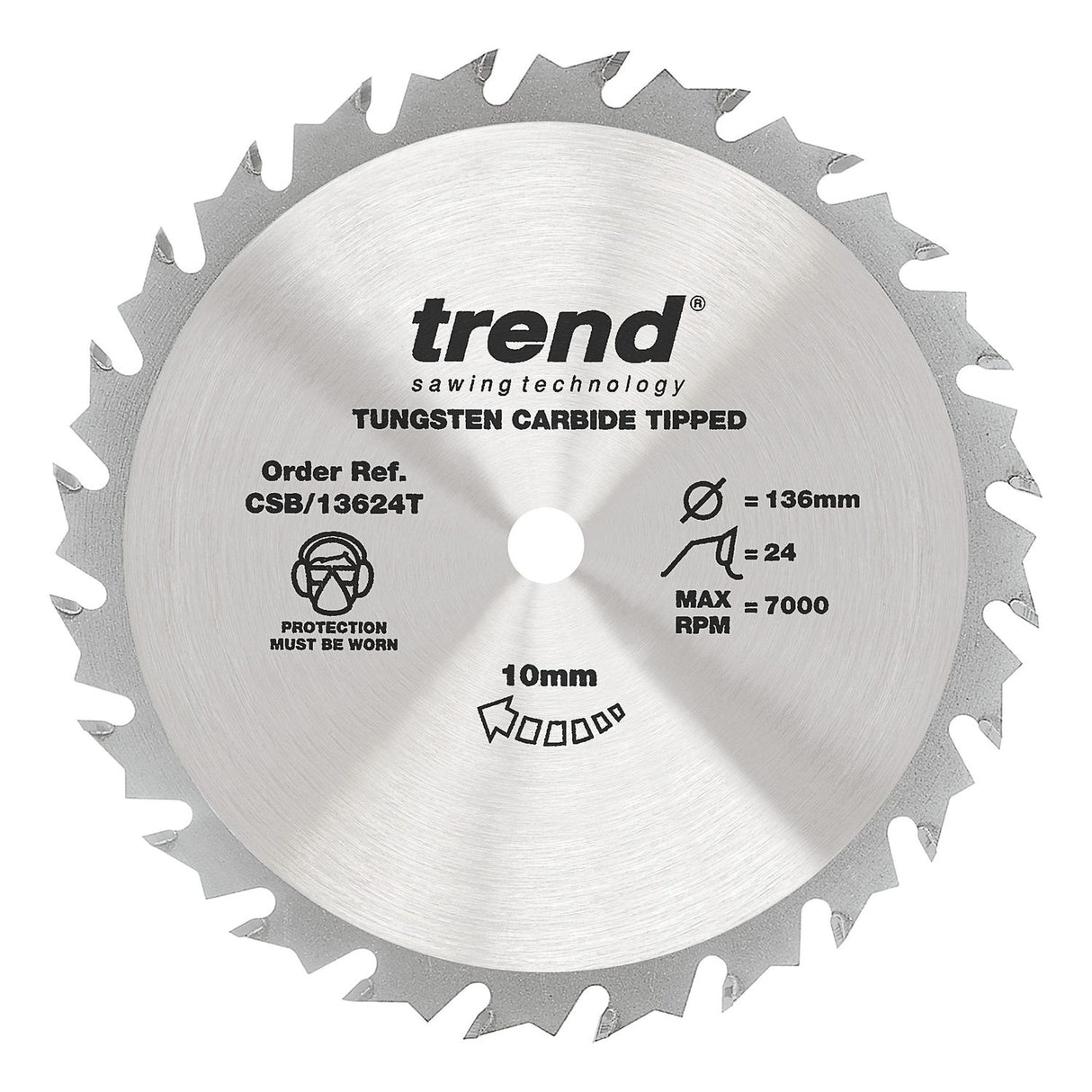 Wood Cordless Circular Saw Blade 136mm x 10mm x 24T