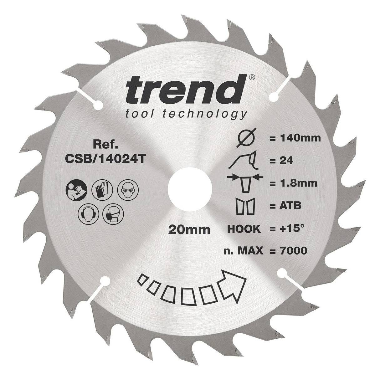 Wood Cordless Circular Saw Blade 140mm x 20mm x 24T