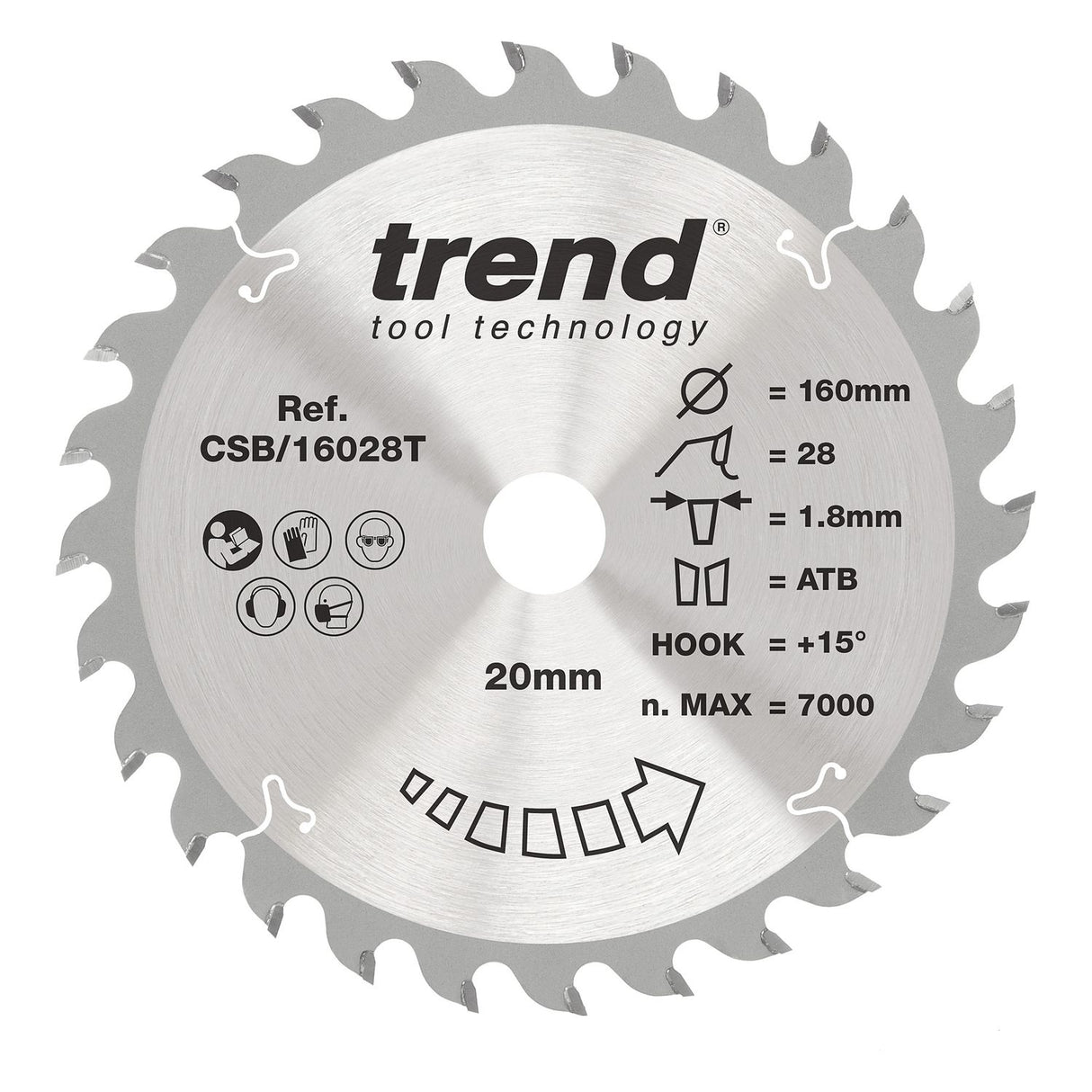 Wood Cordless Circular Saw Blade 160mm x 20mm x 28T - CSB/16028T