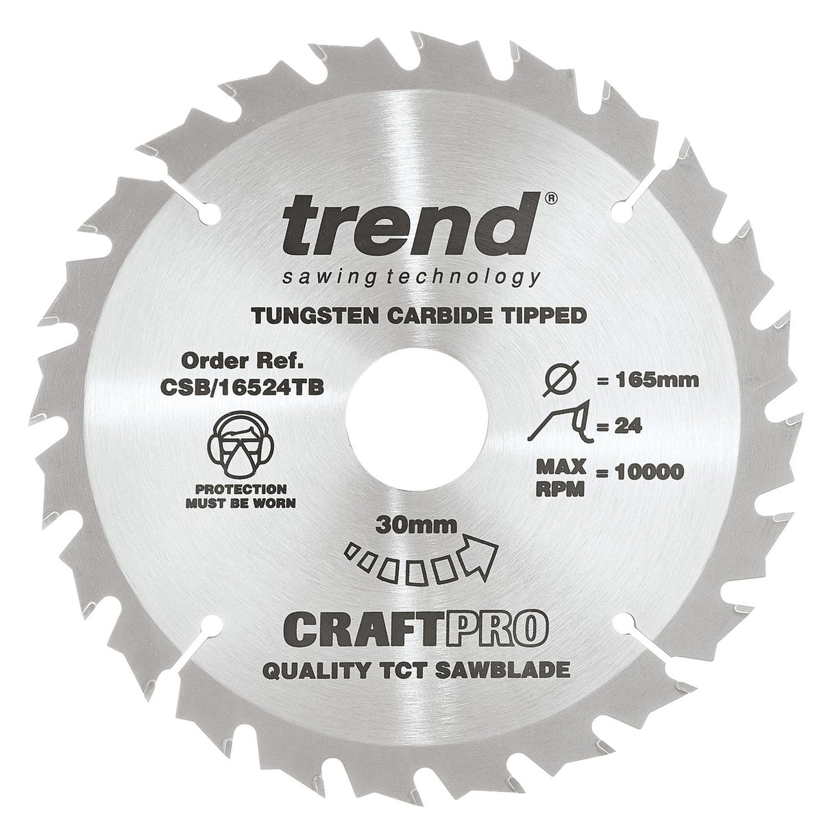 Wood Cordless Circular Saw Blade 165mm x 30mm x 24T