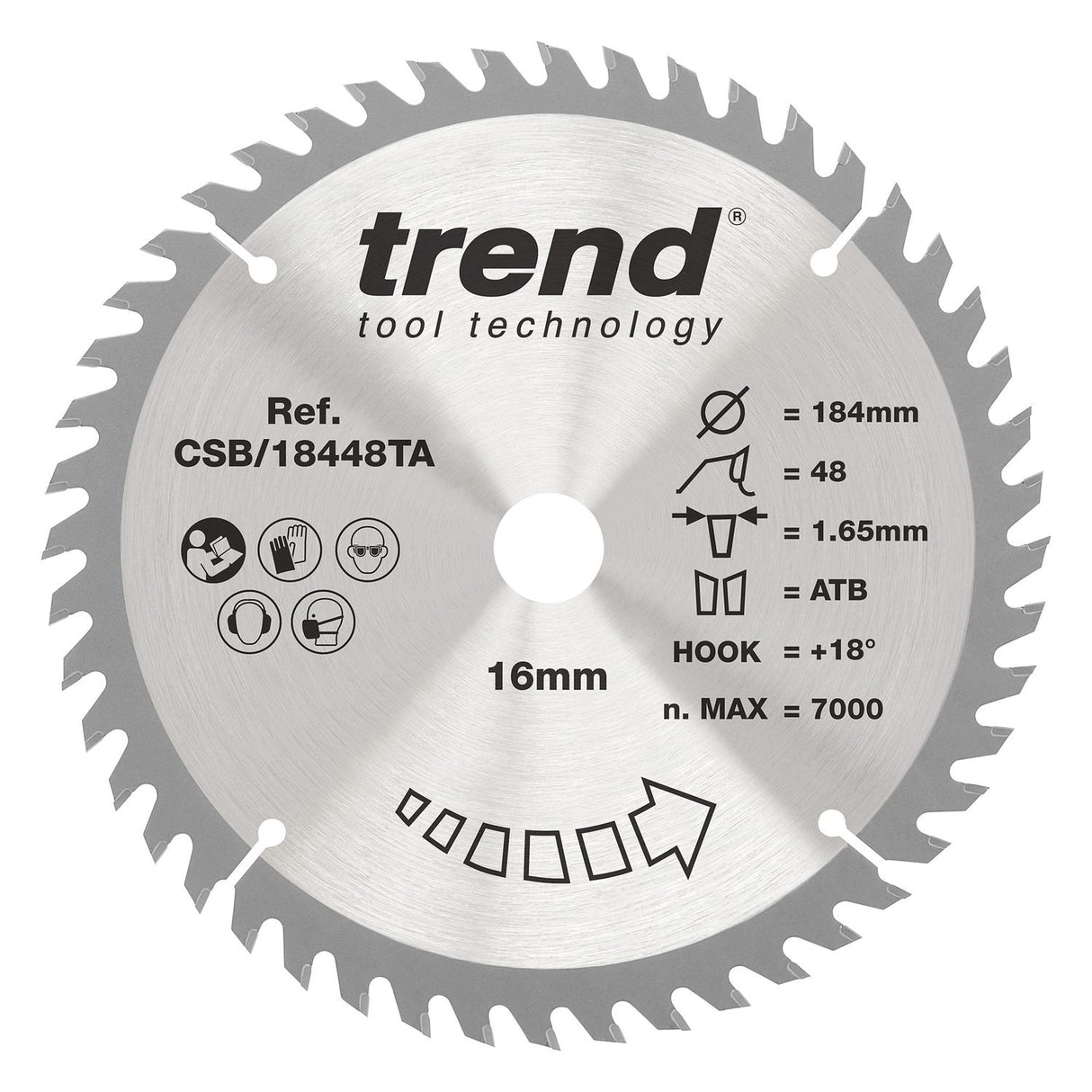 Wood Cordless Circular Saw Blade 184mm x 16mm x 48T