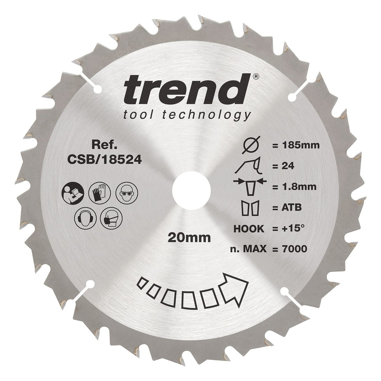 Wood Cordless Circular Saw Blade 185mm x 20mm x 24T