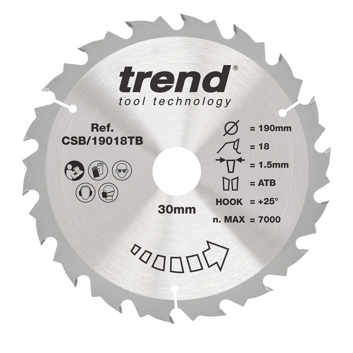 Wood Cordless Circular Saw Blade 190mm x 30mm x 18T