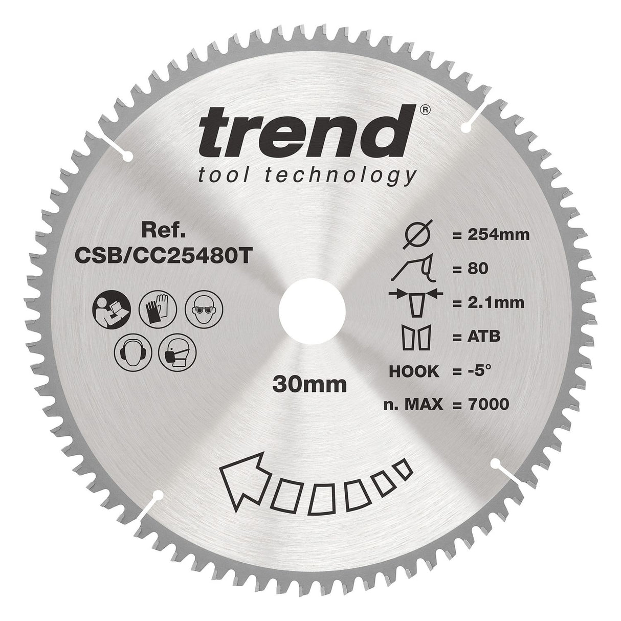 Wood Cordless Mitre Saw Blade 254mm x 30mm x 80T