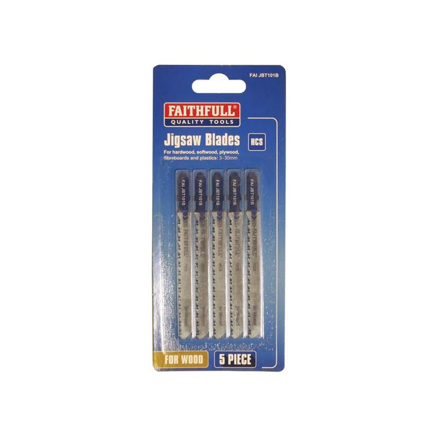 Wood Jigsaw Blades Pack of 5 T101B FAIJBT101B