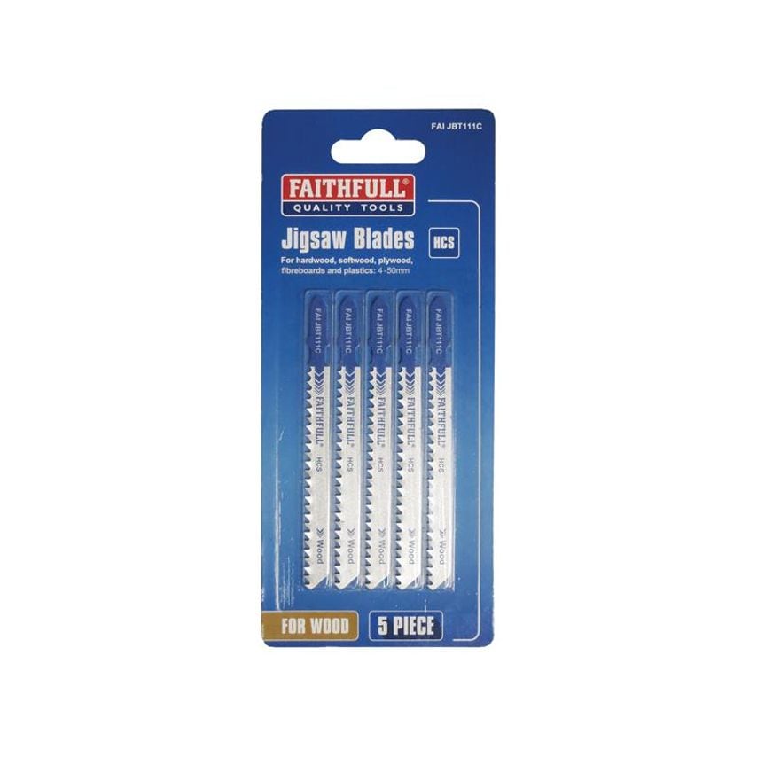 Wood Jigsaw Blades Pack of 5 T111C FAIJBT111C