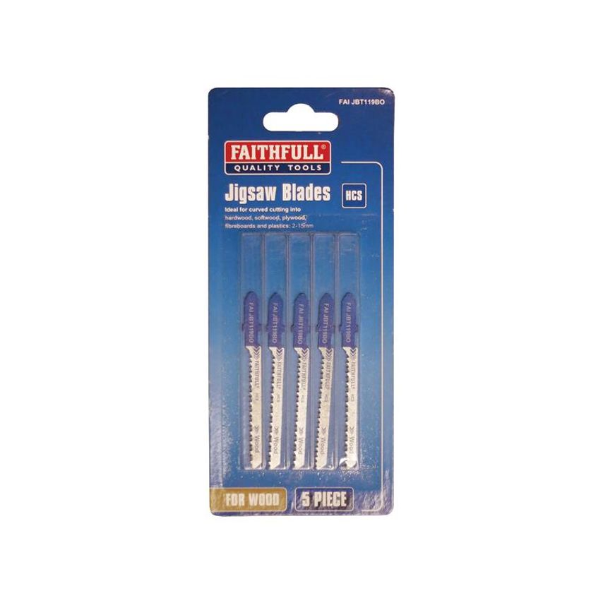 Wood Jigsaw Blades Pack of 5 T119BO FAIJBT119BO