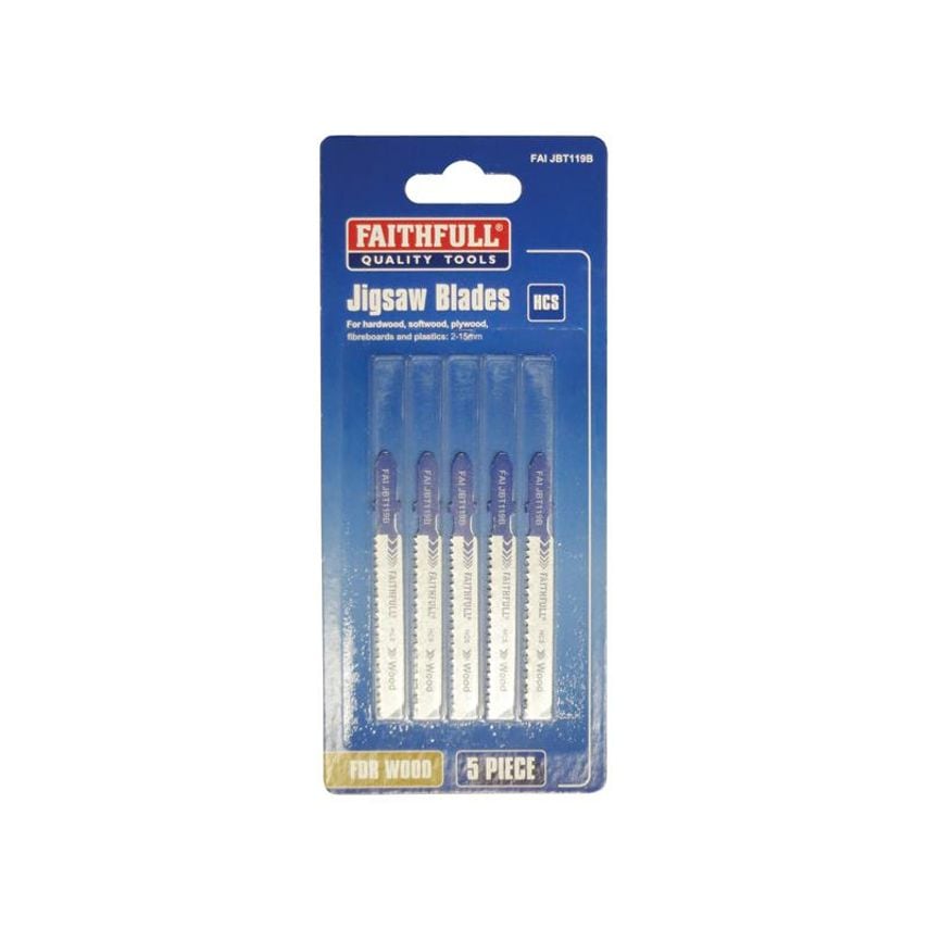 Wood Jigsaw Blades Pack of 5 T119B FAIJBT119B