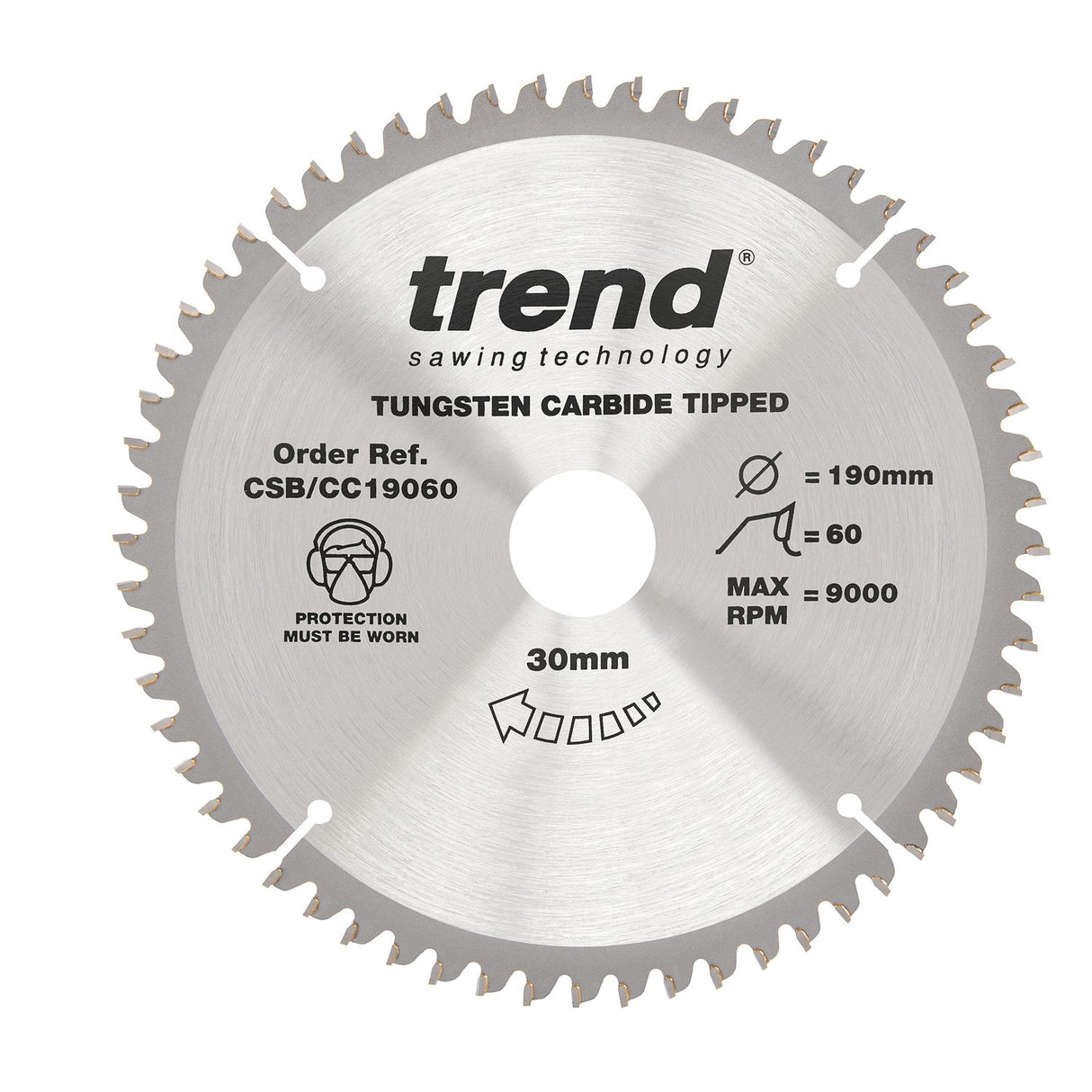 Wood Mitre Saw Blade 190mm x 30mm x 60T