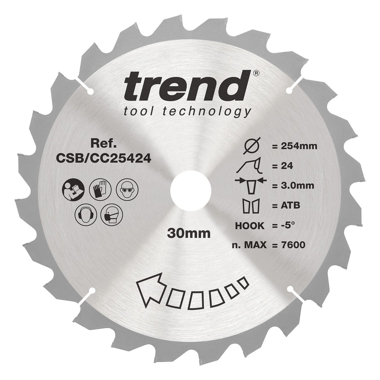 Wood Mitre Saw Blade 254mm x 30mm x 24T