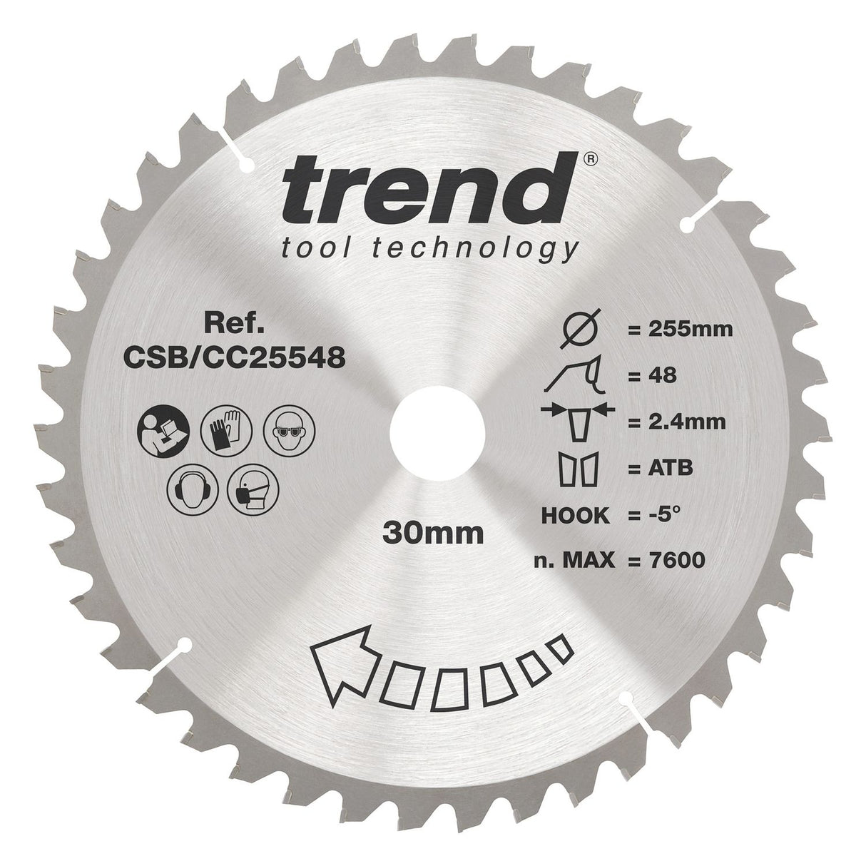 Wood Mitre Saw Blade 255mm x 30mm x 48T