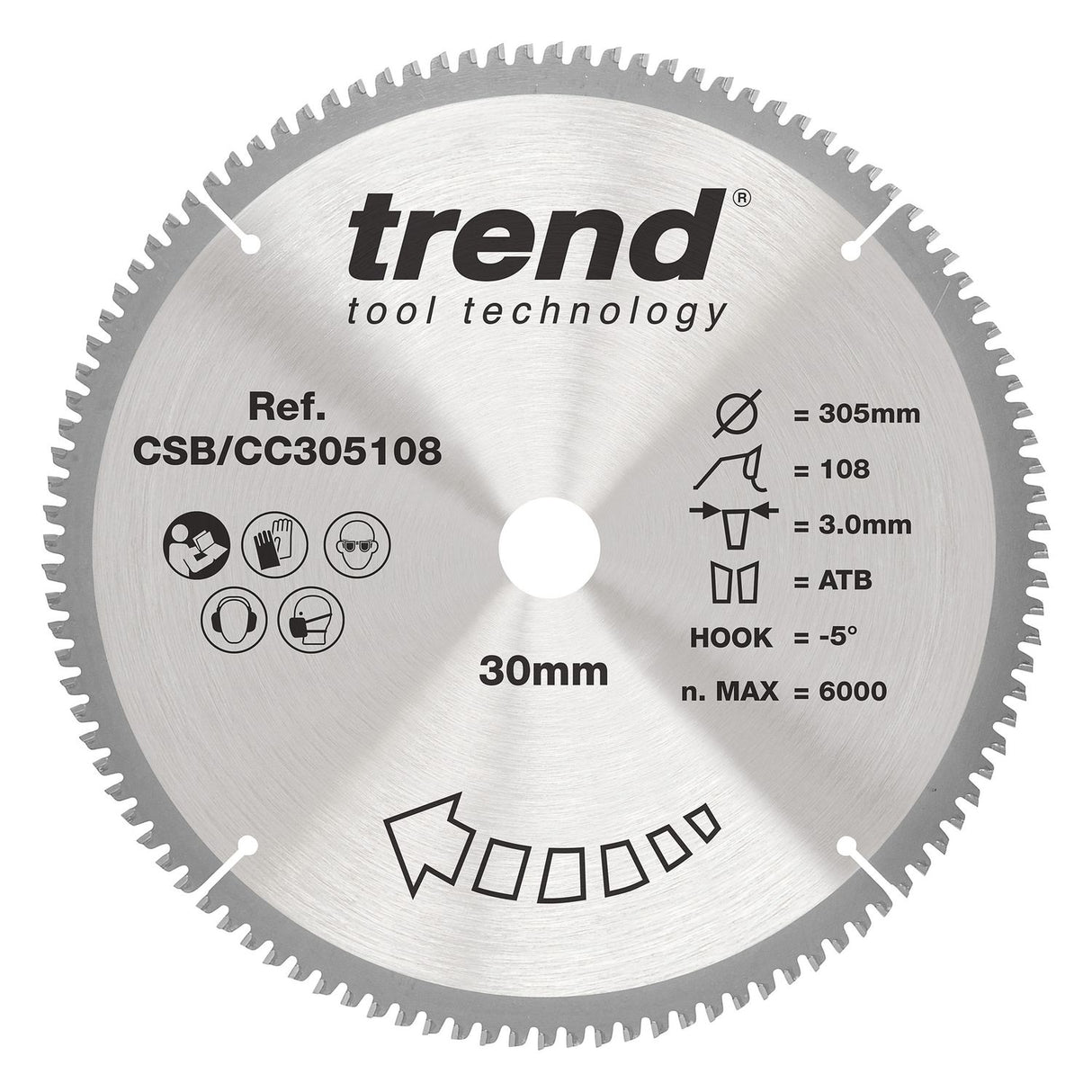 Wood Mitre Saw Blade 305mm x 30mm x 108T