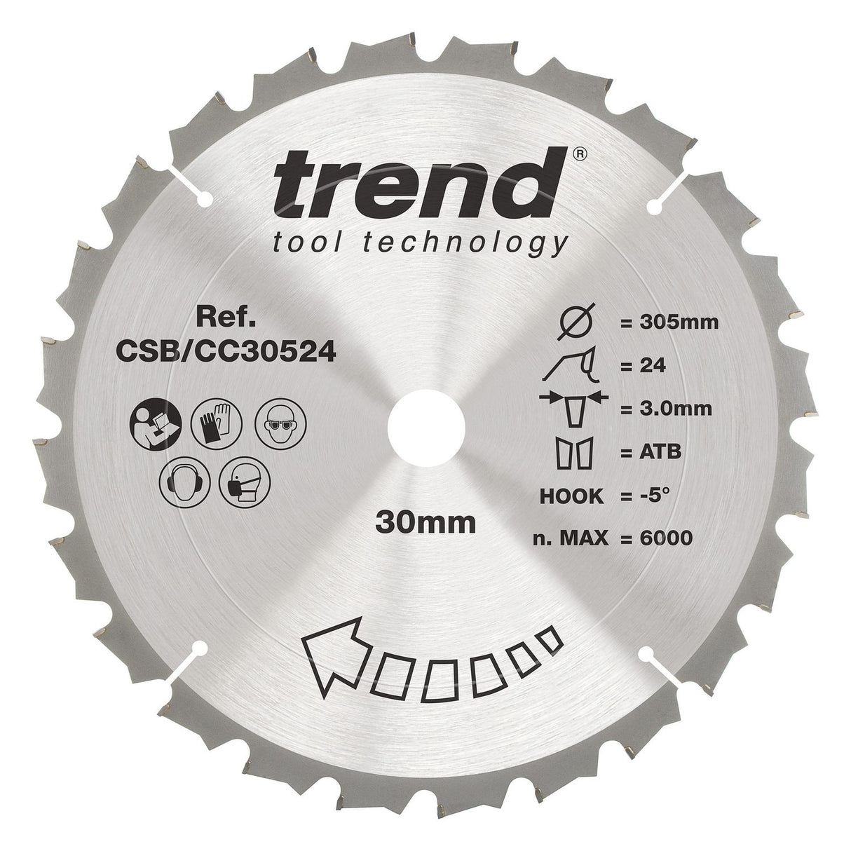 Wood Mitre Saw Blade 305mm x 30mm x 24T