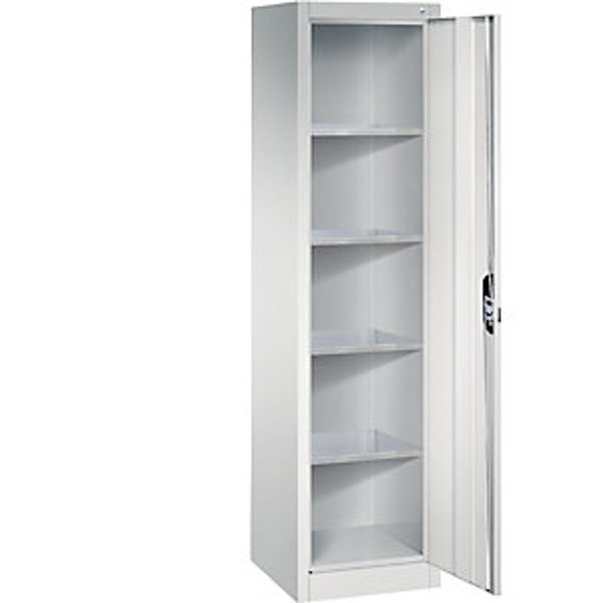 Workshop Double Door Cupboard, HxWxD 1950 X 502 X 500mm, Light Grey/Light Grey