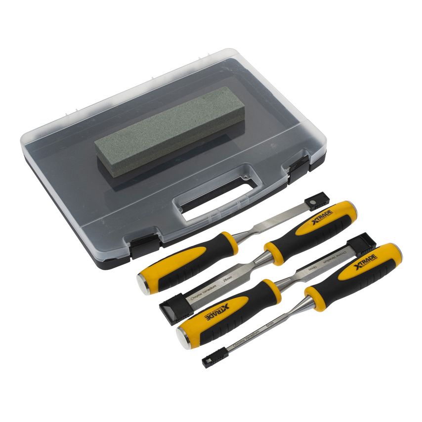 X0900044 Chisel Set with Sharpening Stone (4 Piece)