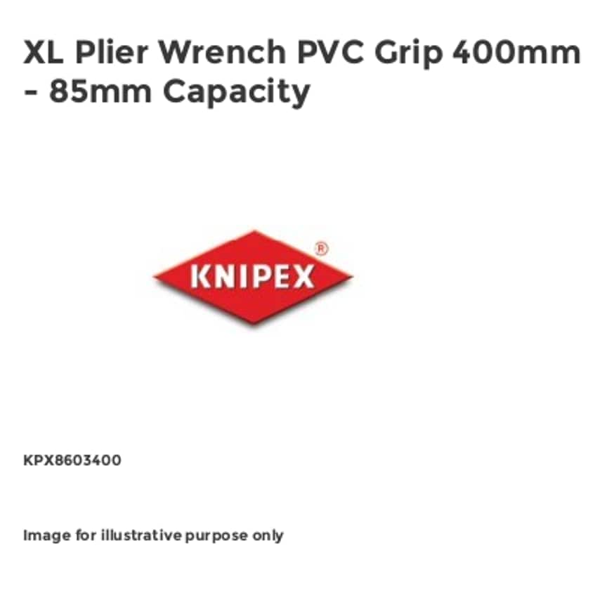 XL Plier Wrench PVC Grip 400mm - 85mm Capacity