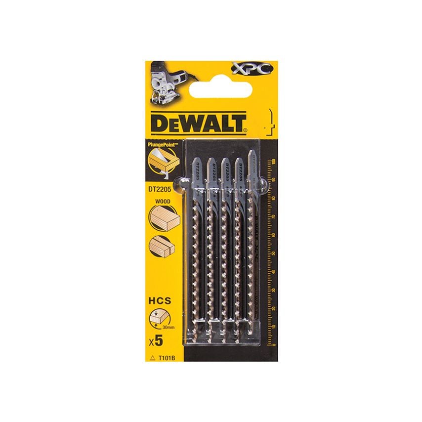 XPC HCS Wood Jigsaw Blades Pack of 5 T101B DEWDT2205QZ