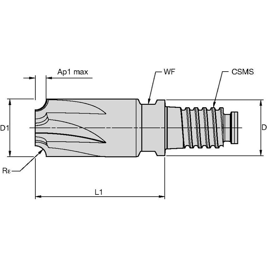 XRDA0500Y5CUC End Mill DL Invers R0, 06 5F 1/
