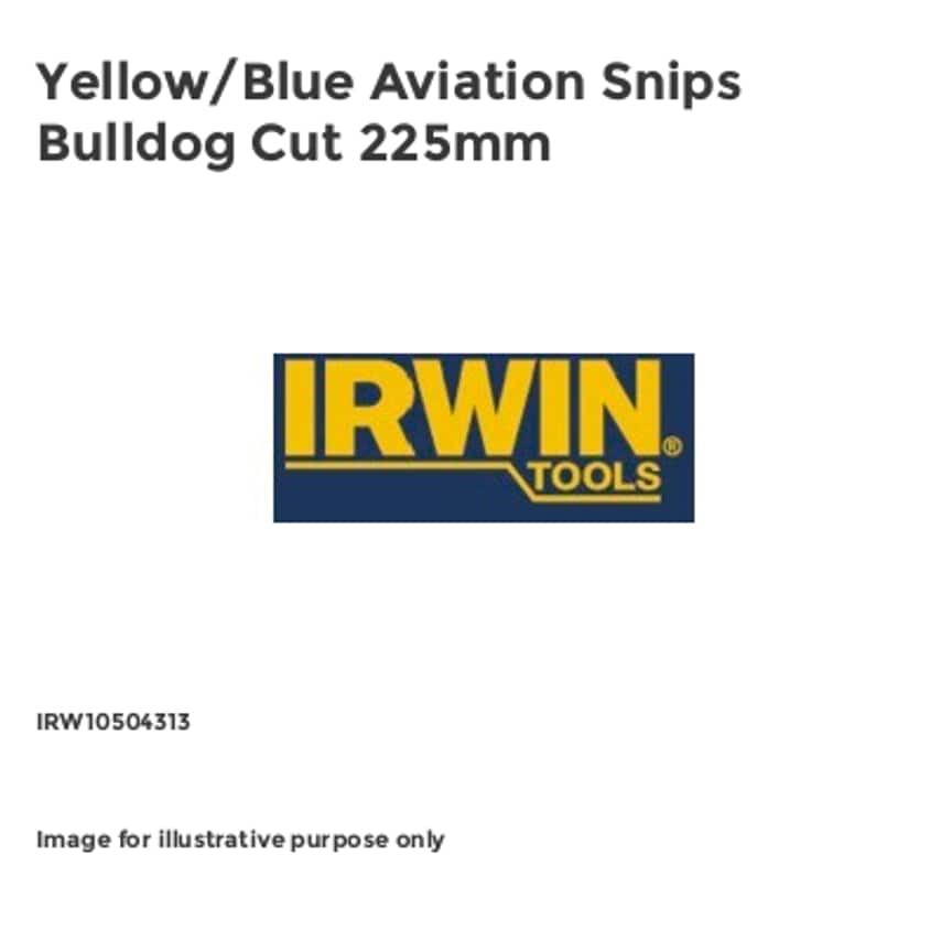 Yellow/Blue Aviation Snips Bulldog Cut 225mm