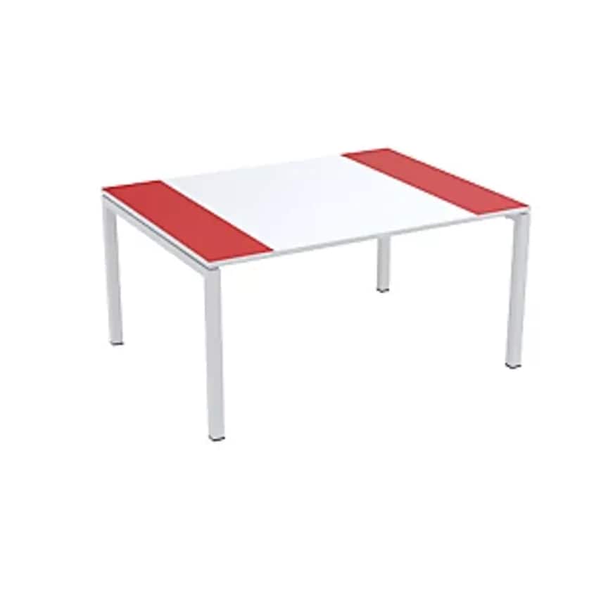 easyDesk Conference Table, HxWxD 750 X 1500 X 1160mm, White/Red