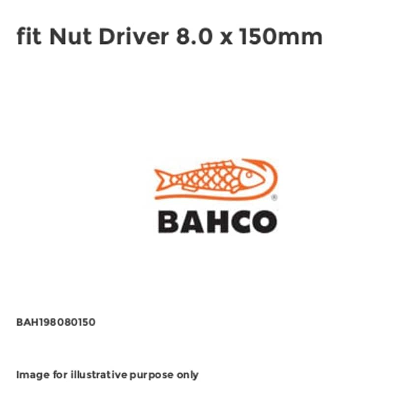 fit Nut Driver 8.0 x 150mm BAH198080150